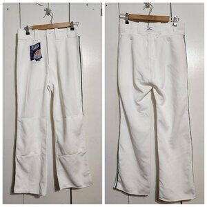 Mizuno Youth XL Baseball Pants Performance Plus Padding White Green Piping NEW